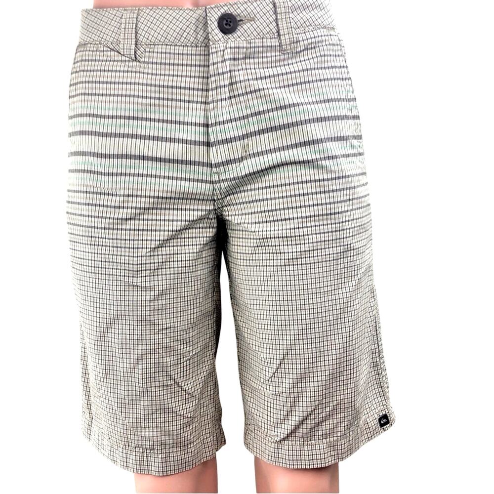 Y2k Iconic QuikSilver Plaid Board Shorts Warm Weather Water Sports Sz 26